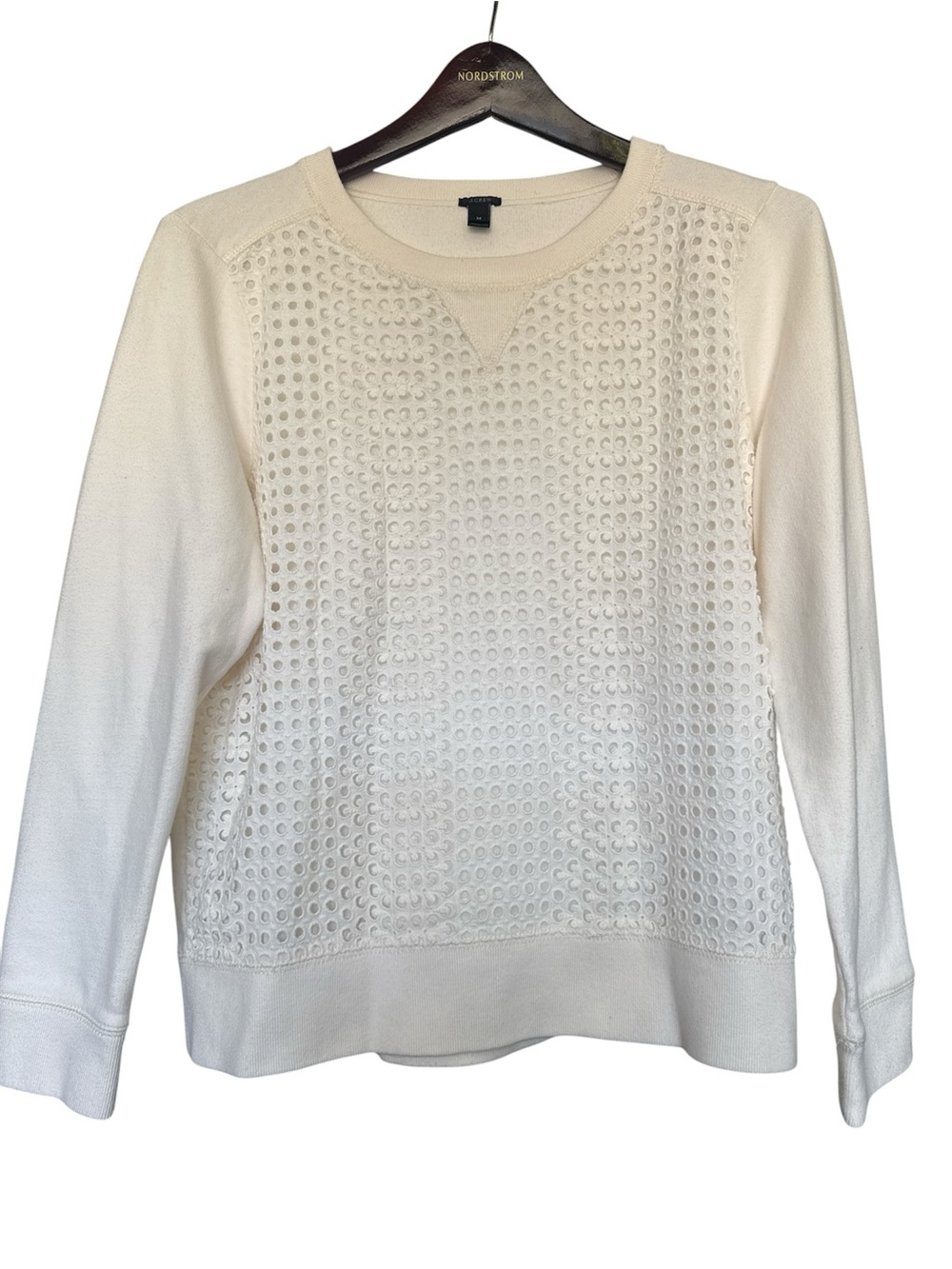 J. Crew White Knit Crewneck Sweater